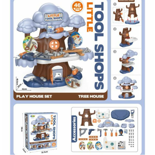 KUĆICA SA ALATIMA NA DRVETU 46pcs 71440 MIL